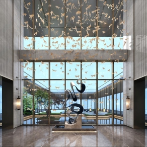 现代酒店大厅3D模型下载